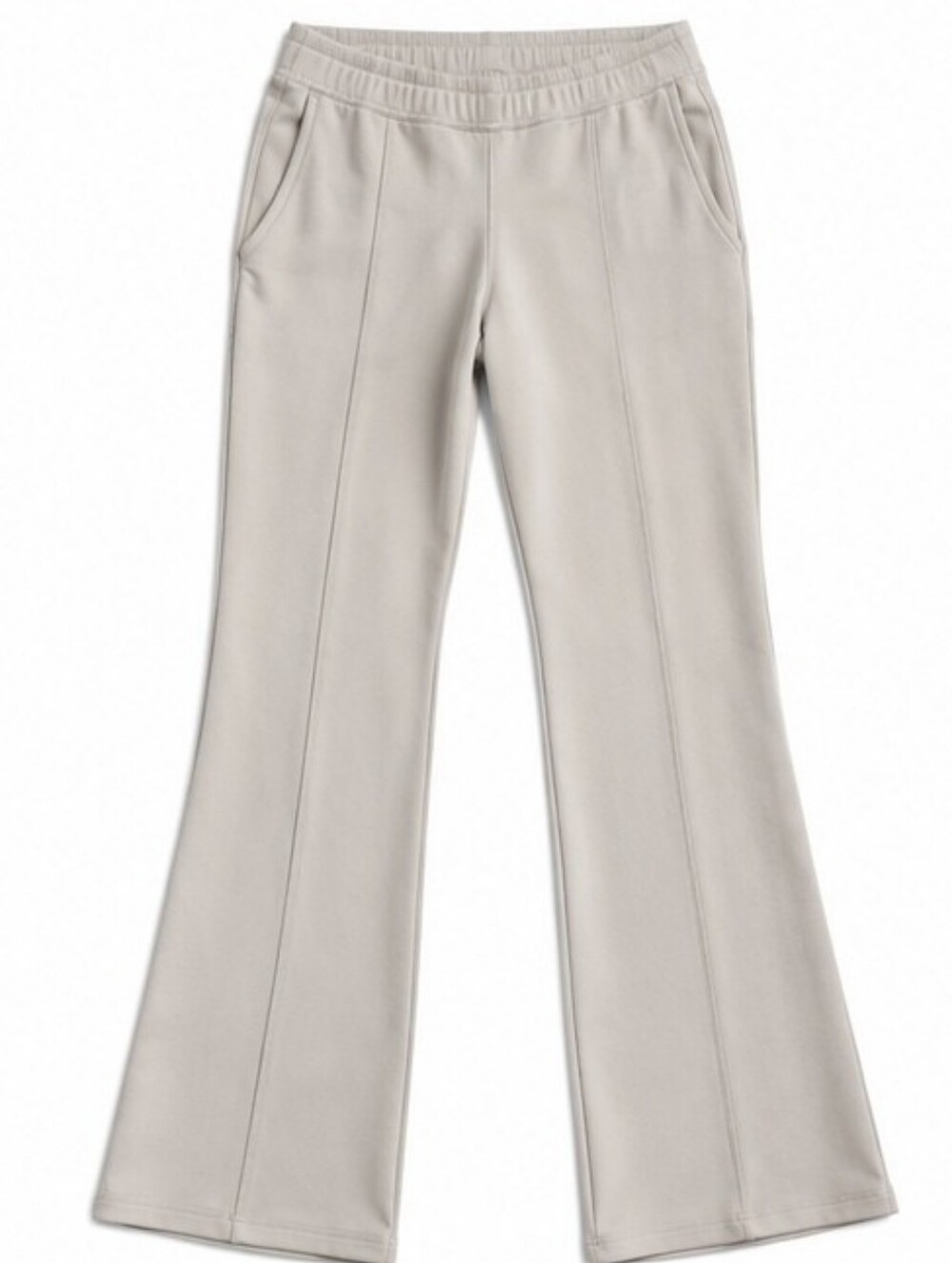 Soft Surroundings Women's Large Beige Pull On Pants Stretch Flare Leg Casual L